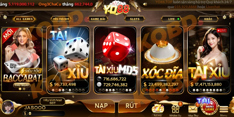 Kho game nổ hũ "dễ ăn" và game bài đỉnh cao tại Yo88